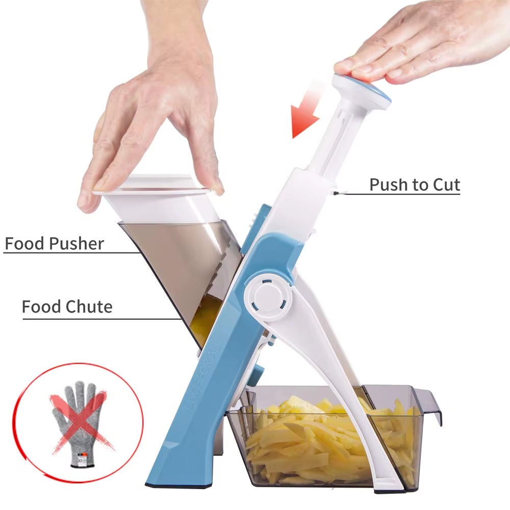 5-in-1 Vegetable Cutter – Adjustable Slice & Strip Kitchen Tool