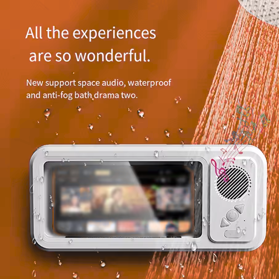 Waterproof Shower Phone Holder with Bluetooth Speaker – Hands-Free Music & Calls